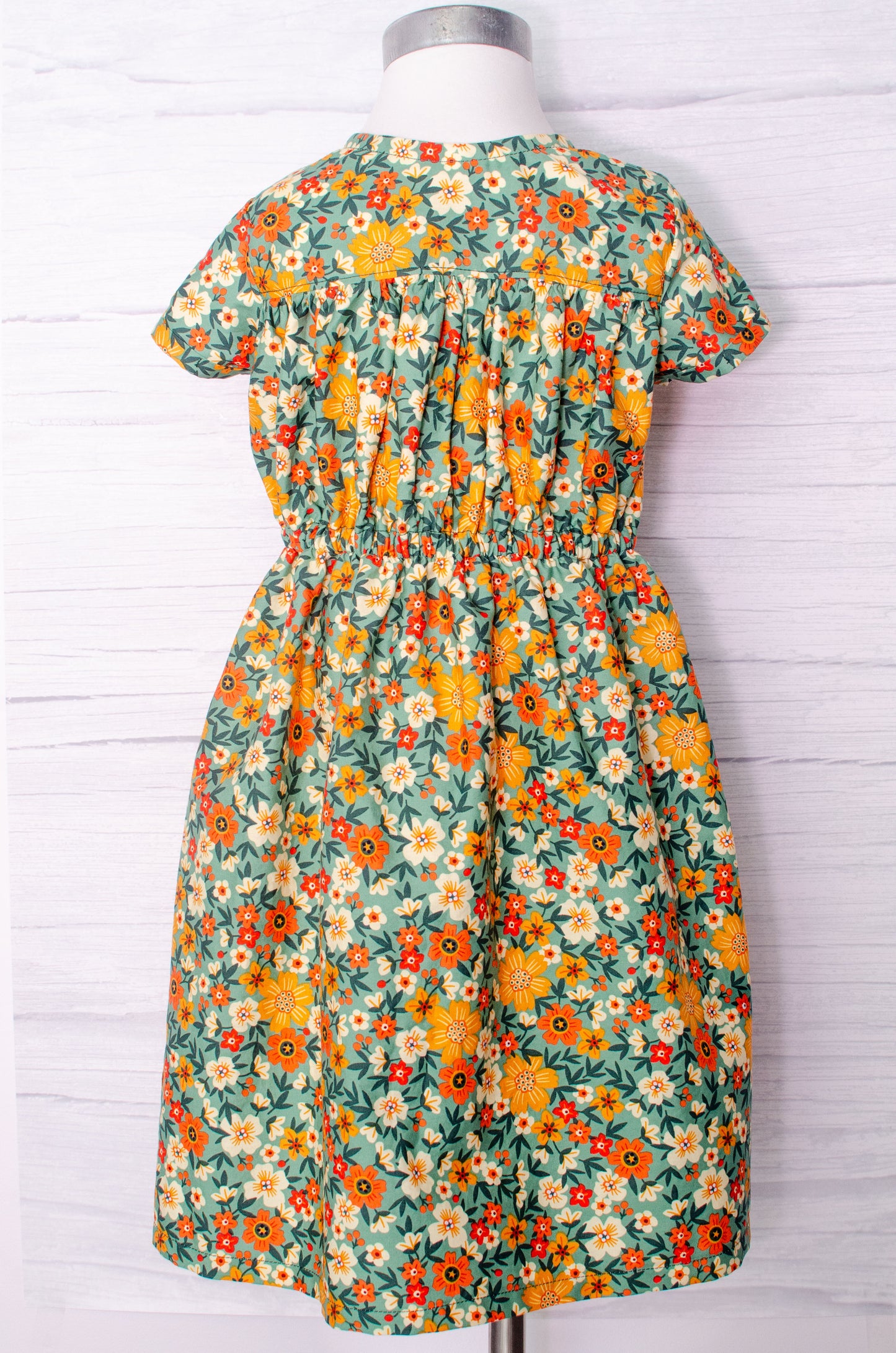 girls dresses, handmade, children's clothing, retro flowers back