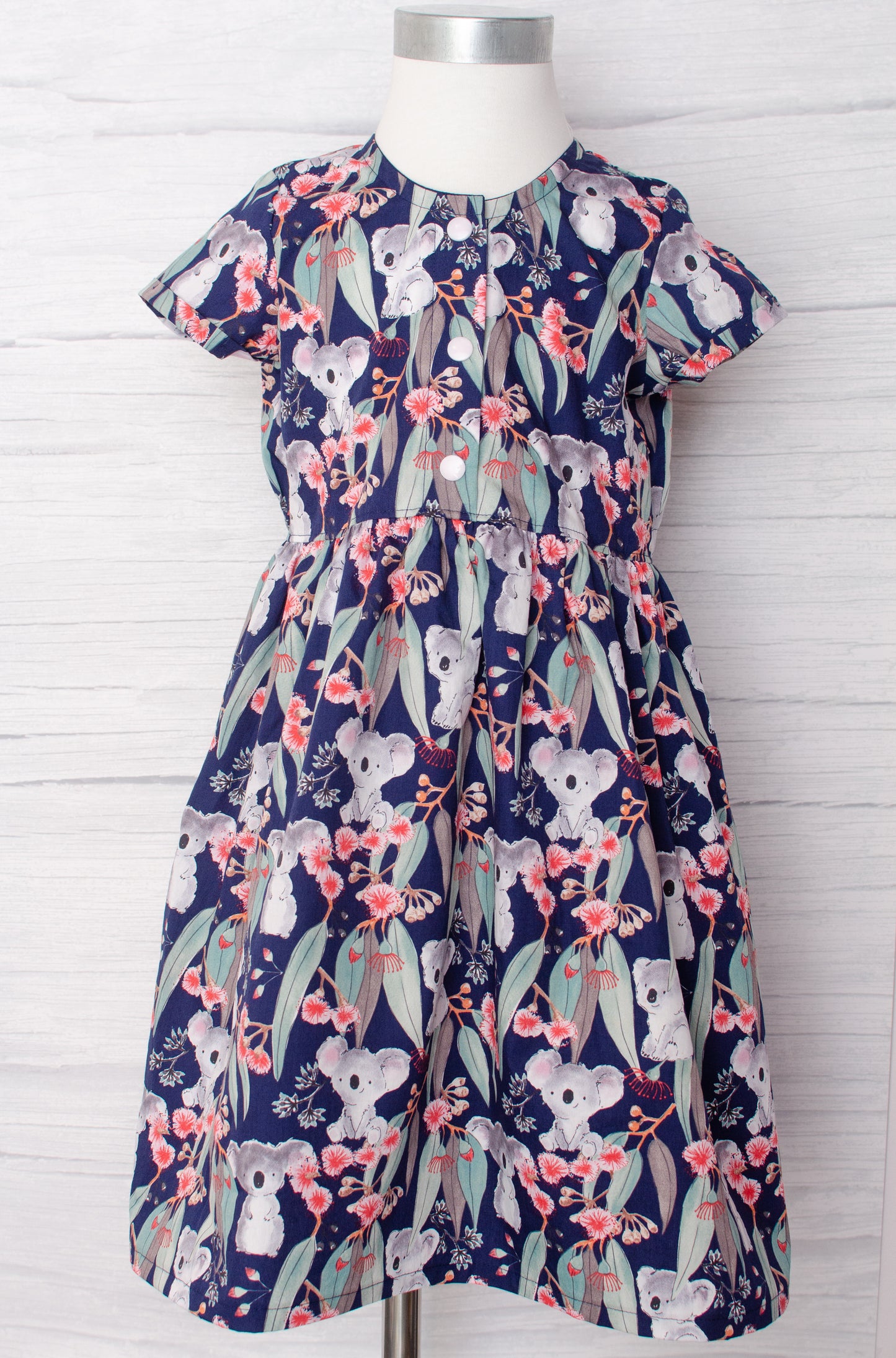 girls dresses, handmade, children's clothing, koala front