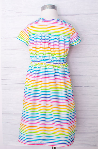 girls dresses, handmade, children's clothing, rainbow back