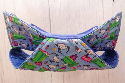blue double rat hammock with bin chicken and wheely bin pictures