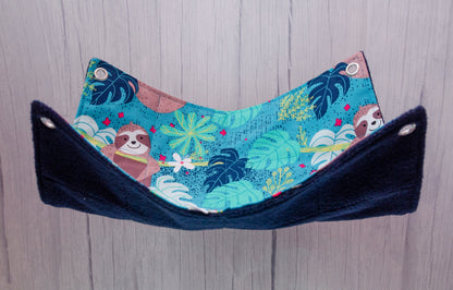 Cute sloths hammock, flat style, hanging.