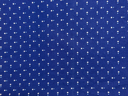 Blue fabric with white dot pattern
