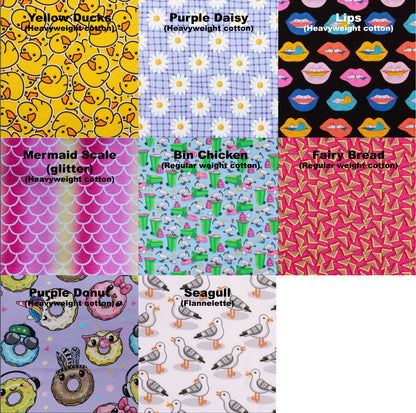 fabric swatch picture showing outer fabric variations
